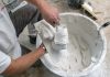 Gypsum-plaster-mixing